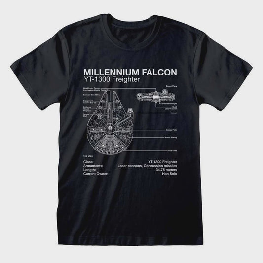 STAR WARS - Millenium Falcon Sketch T-Shirt