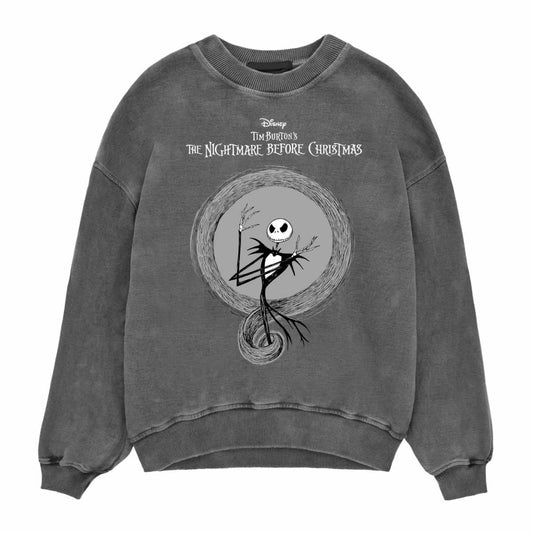 NIGHTMARE BEFORE CHRISTMAS - Jack And Logo Acid Wash Sweatshirt