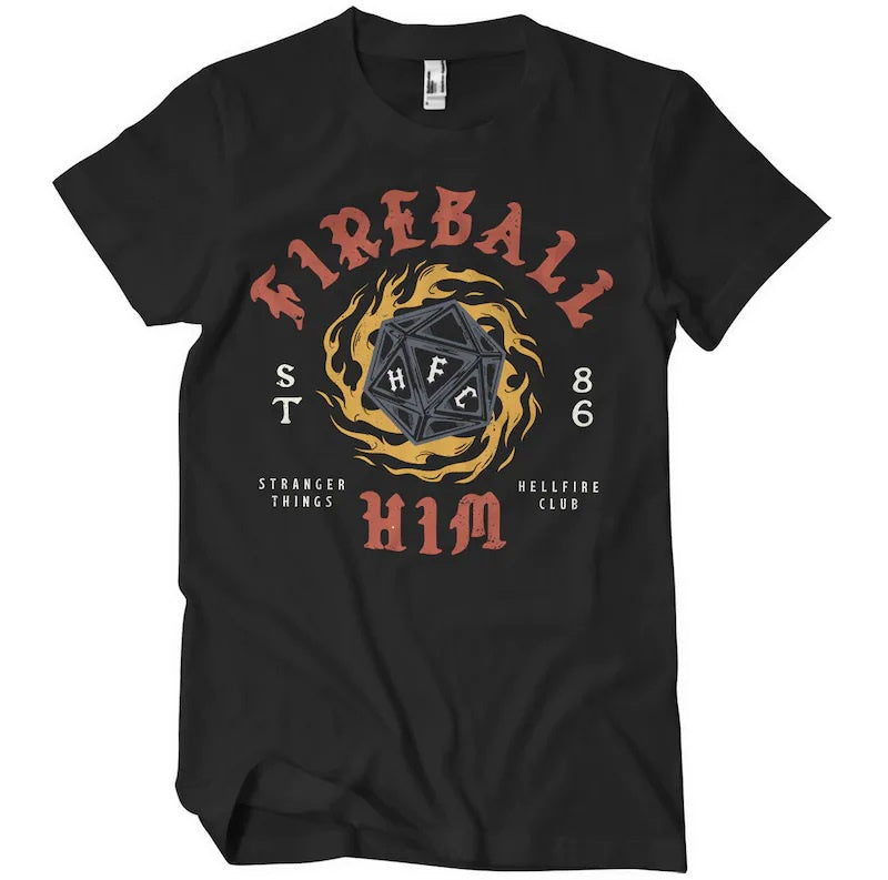 STRANGER THINGS - Fireball Him Black T-Shirt