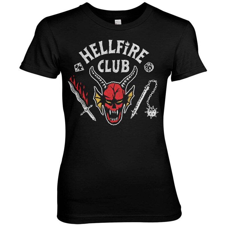 STRANGER THINGS - Hellfire Club Fitted Black T-Shirt