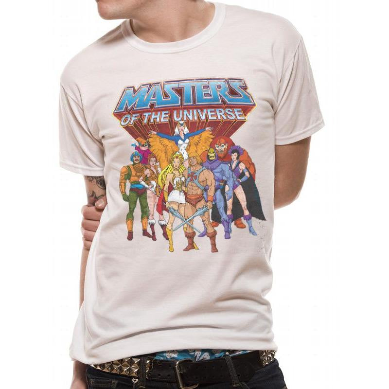 MASTERS OF THE UNIVERSE - Group & Logo White T-Shirt
