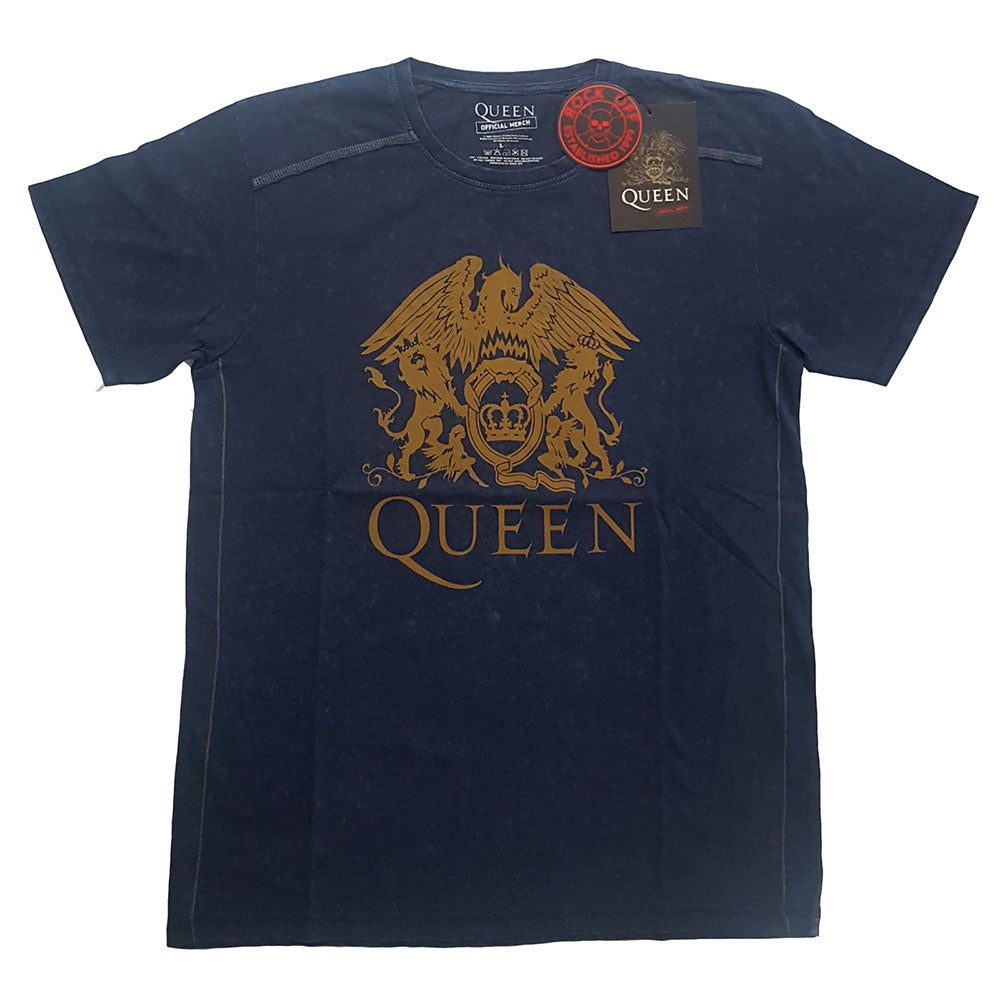 QUEEN - Classic Crest Snow Wash Navy T-Shirt