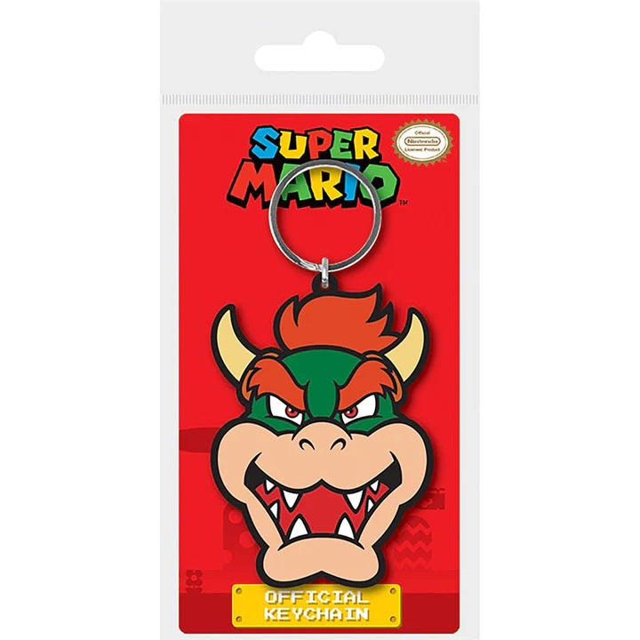 MARIO - Bowser Face Rubber Keyring