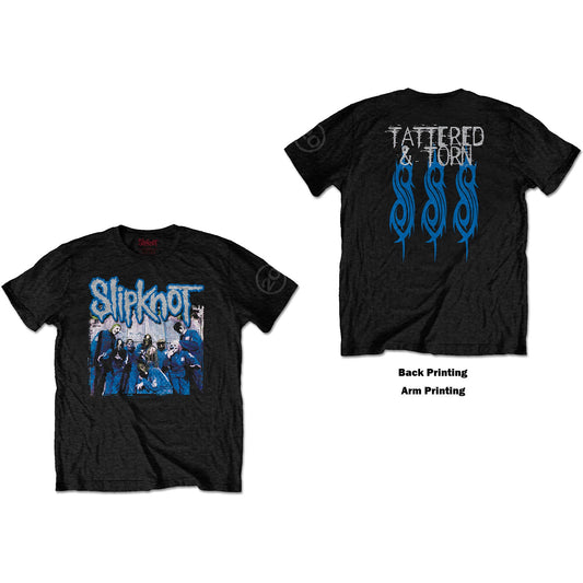 SLIPKNOT - 20th Anniversary Tattered & Torn Back Print T-Shirt