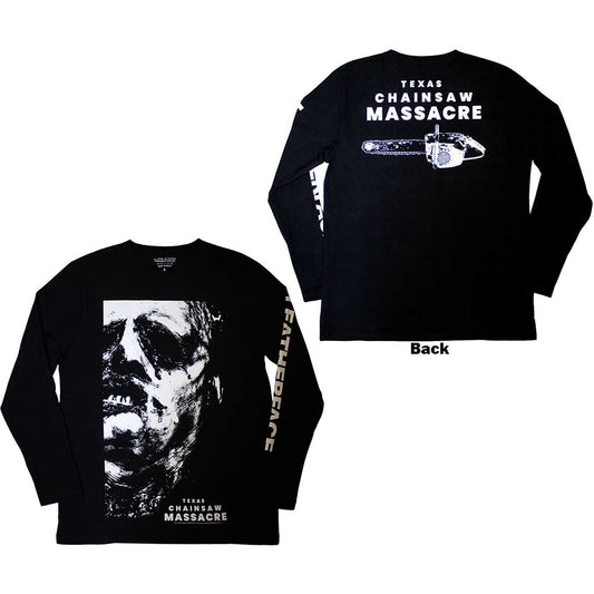 TEXAS CHAINSAW MASSACRE - Leather Face Long Sleeve Back Print T-Shirt