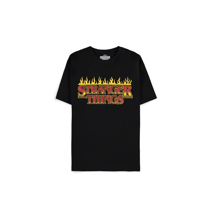 STRANGER THINGS - Fire Logo Black T-Shirt