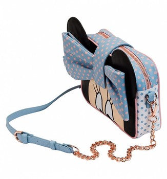 LOUNGEFLY : DISNEY - Minnie Pastel Colour Block Dots Crossbody Bag