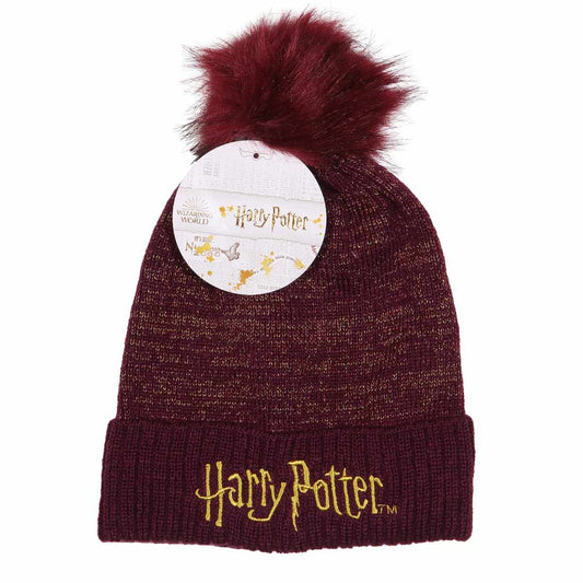 HARRY POTTER - Logo Pom-Pom Red Beanie
