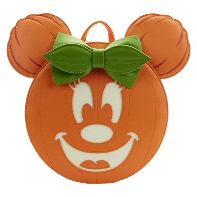 LOUNGEFLY : DISNEY - Pumpkin Minnie Glow Face Mini Backpack