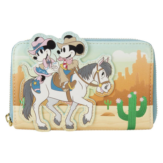 LOUNGEFLY : DISNEY - Mickey & Minnie Western Zip Purse
