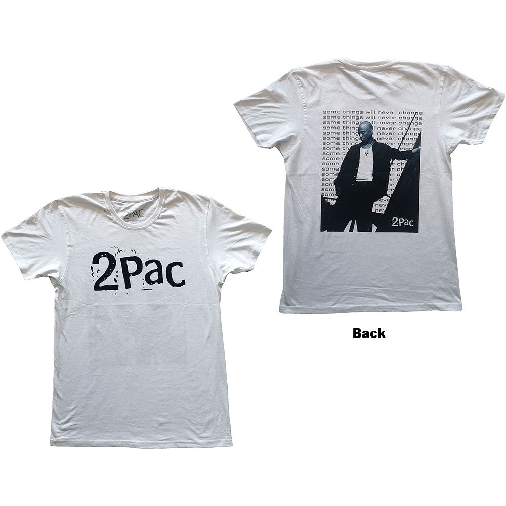 TUPAC - Changes Back Repeat White T-Shirt