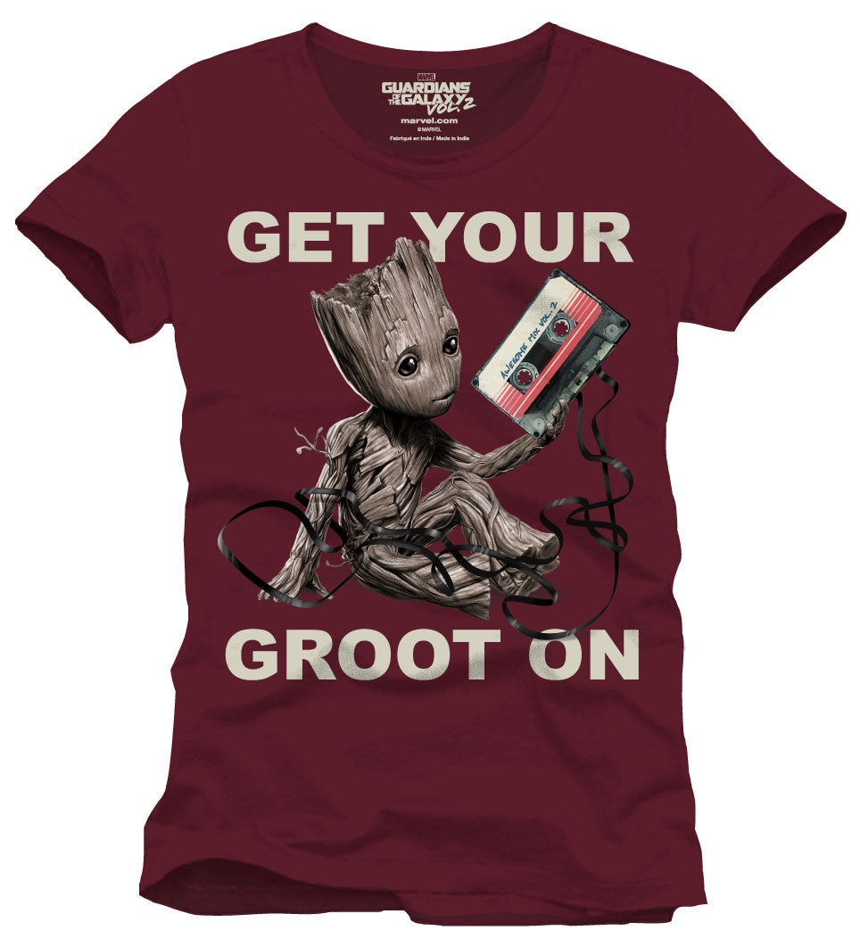 MARVEL : GUARDIANS OF THE GALAXY - Get Your Groot On Burgundy T-Shirt