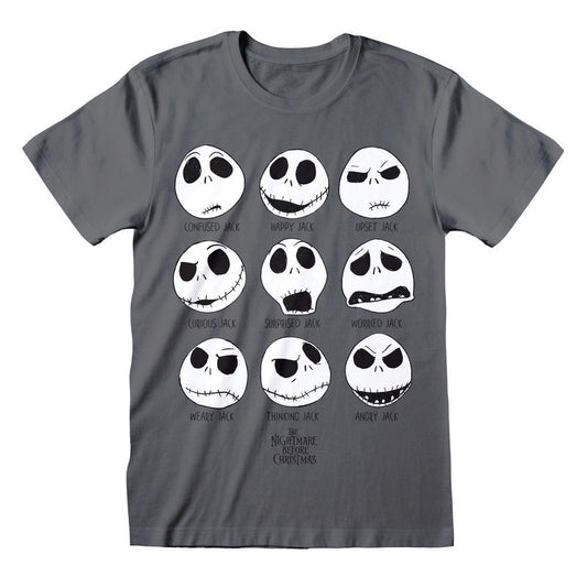 NIGHTMARE BEFORE CHRISTMAS - Many Faces Of Jack Dark Grey T-Shirt
