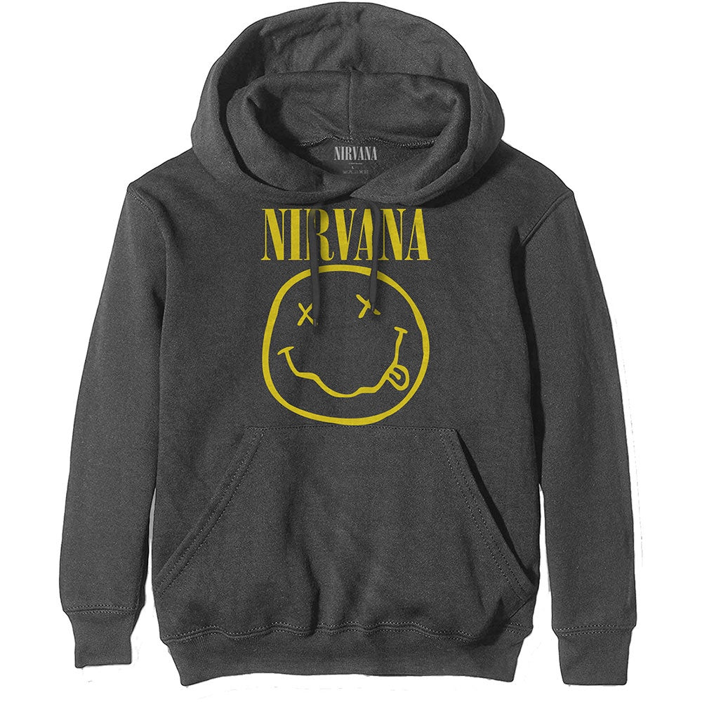 NIRVANA - Yellow Smiley Hoodie (Grey)