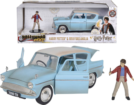 HARRY POTTER - Harry Potter & 1959 Ford Anglia Hollywood Rides Diescast Model With Figure