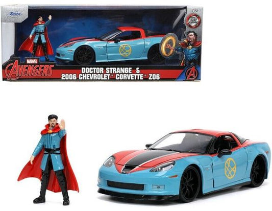 MARVEL : AVENGERS - Doctor Strange & 2006 Chevrolet Corvette 1:24 Diecast Model With Figure