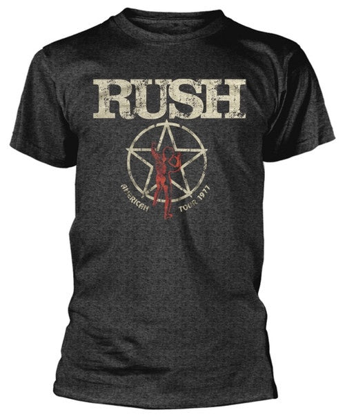 RUSH - American Tour 1977 Dark Heather Grey T-Shirt