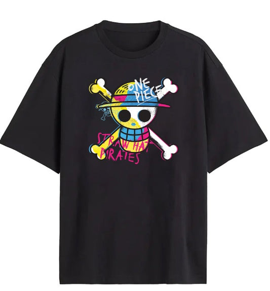 ONE PIECE - Straw Hat Pirate Spray Paint T-Shirt