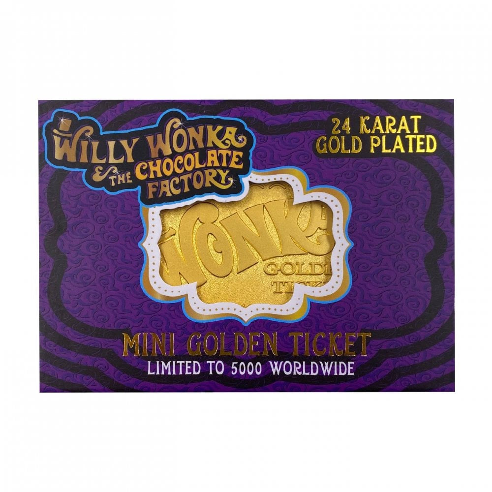 WILLY WONKA AND THE CHOCOLATE FACTORY - 24K Gold Plated  Mini Golden Ticket
