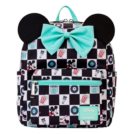 LOUNGEFLY : DISNEY - Mickey & Minnie Date Night AOP Nylon Mini Backpack