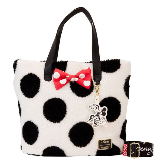 LOUNGEFLY : DISNEY - Minnie Mouse Rocks The Dots Sherpa Tote Bag