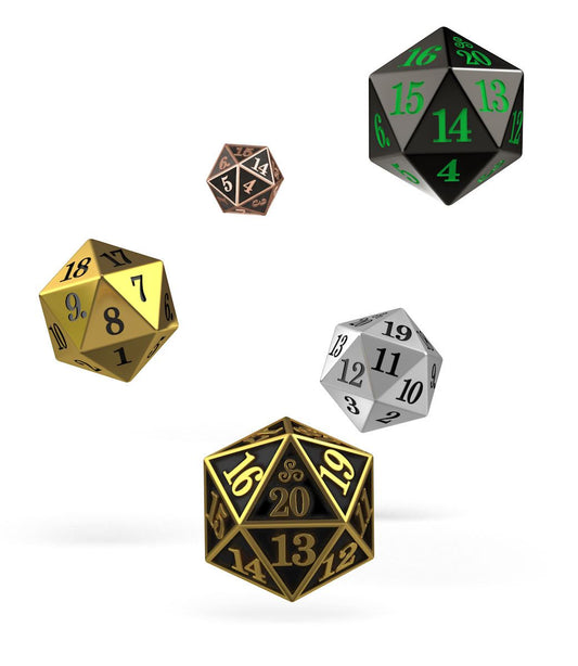 OAKIE DOAKIE - Metal D20 Spindown Dice Set (5)